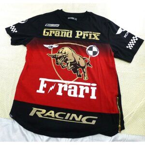 Grand Prix Racing Bull Graphic T-Shirt By Contender XL Red/Black Gold Details Zi